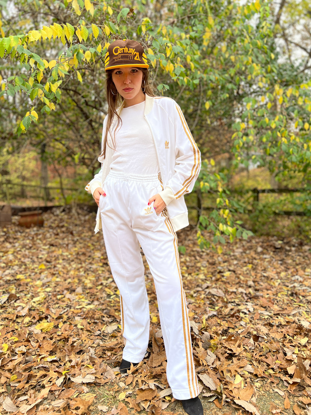 Womens white adidas tracksuit Clearance