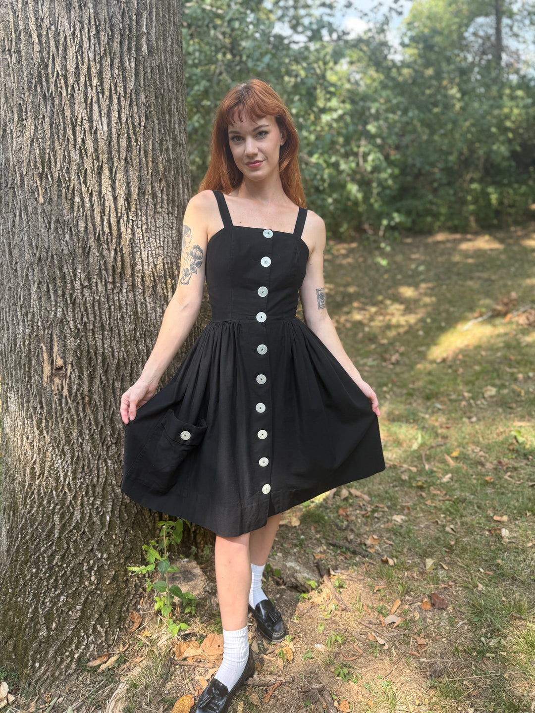 50s Black Piqué Sundress, Ramar of California