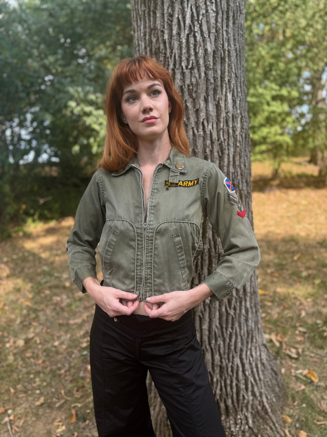 Vintage Green Army Jacket, Weather King by Rolane