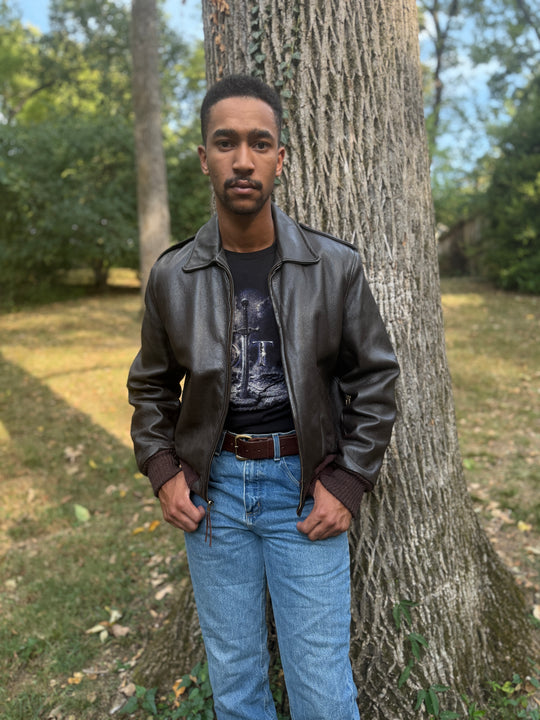 Mens Dark Brown Custom Made Deer Skin Zip Up Jacket, Custom Coat Co, Inc