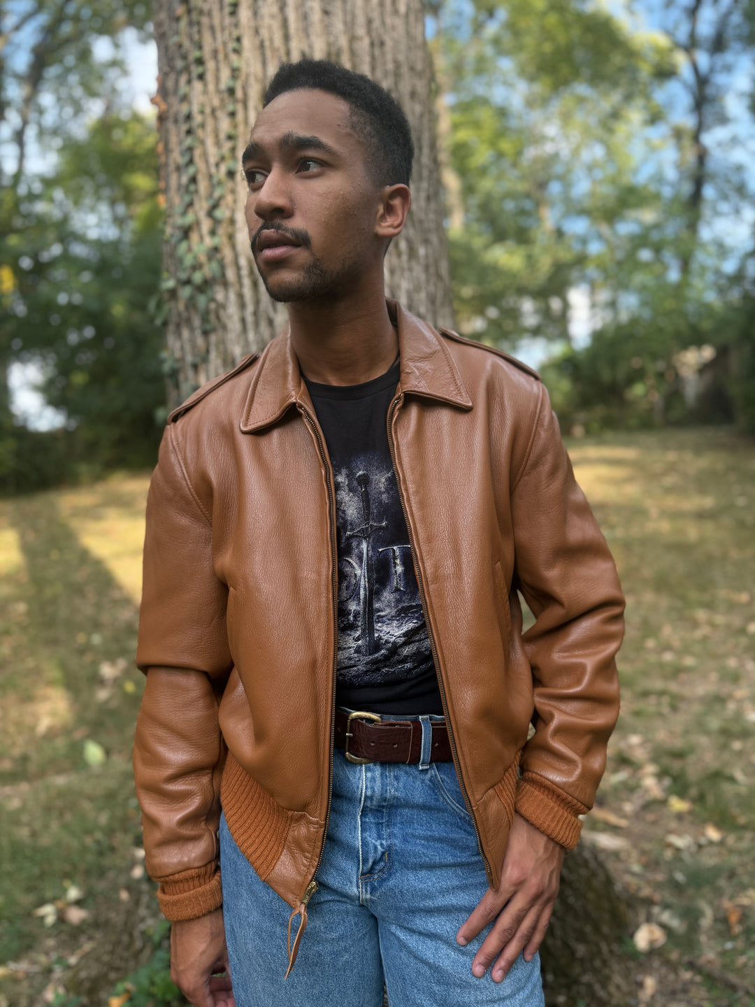 Men's Brown Deer Skin Custom Leather Zip Front Jacket, Custom Coat Co.