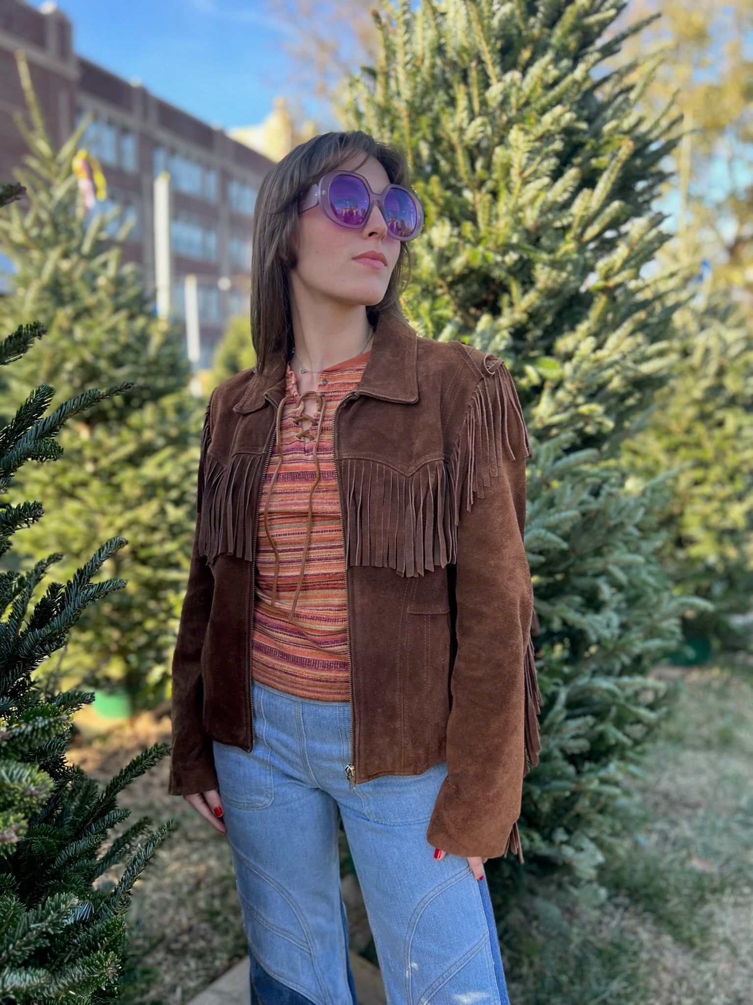 Vintage suede hotsell fringe jacket