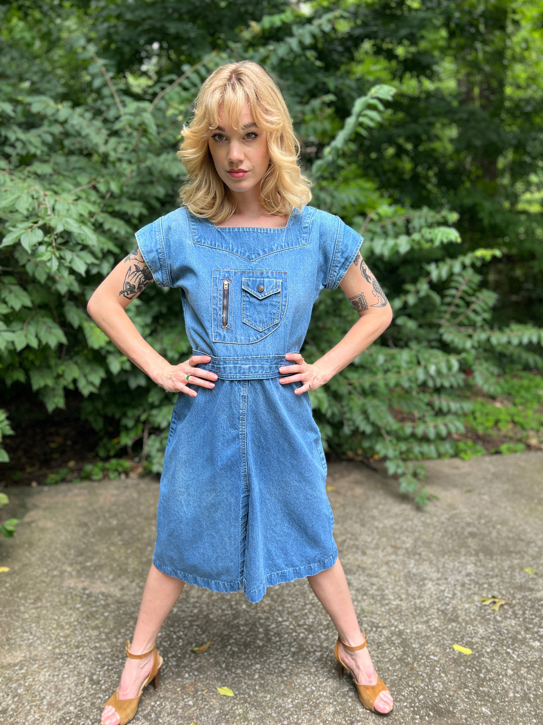 Vintage Denim 70s Jean Dress Vintage Blue Denim Dress Vintage