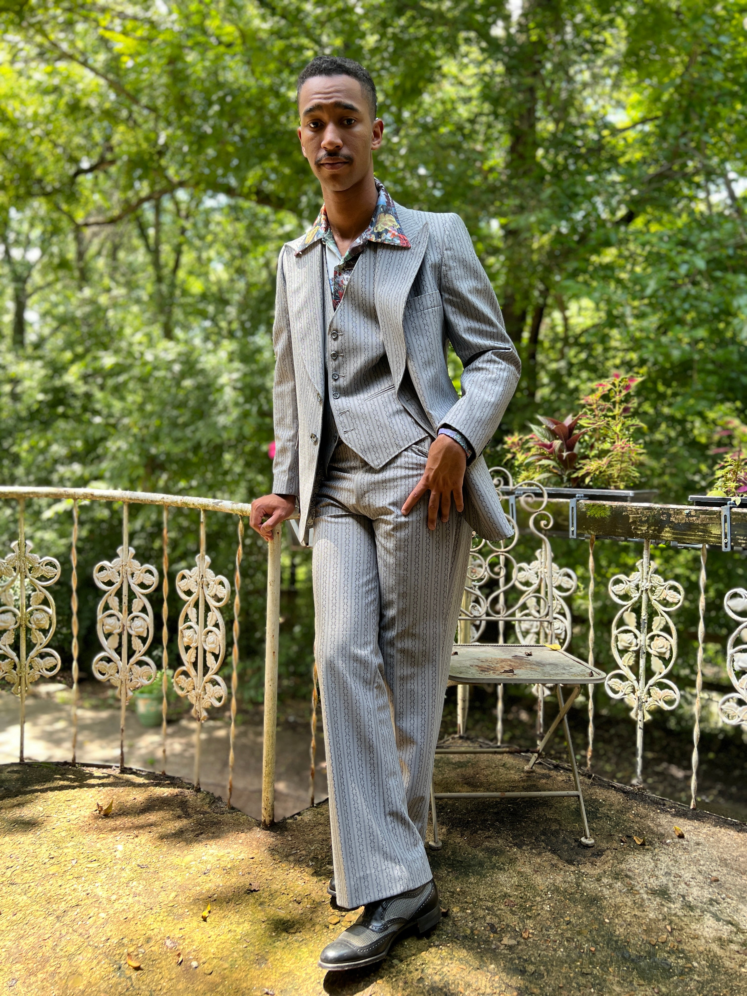 3 piece Tan Slim Fit Men's Suit with Vest Set | Paul Malone