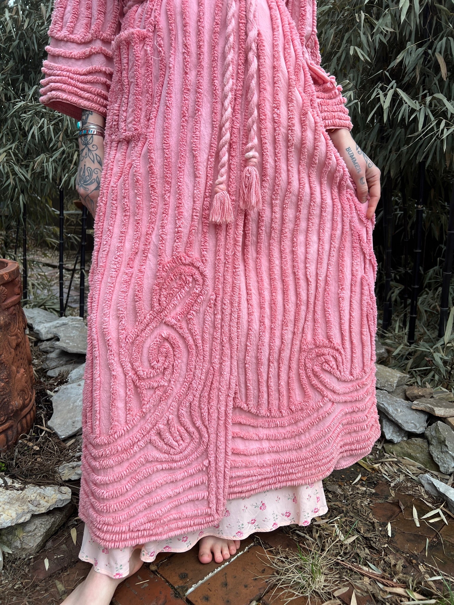50s Pink Chenille Robe The Hip Zipper Nashville