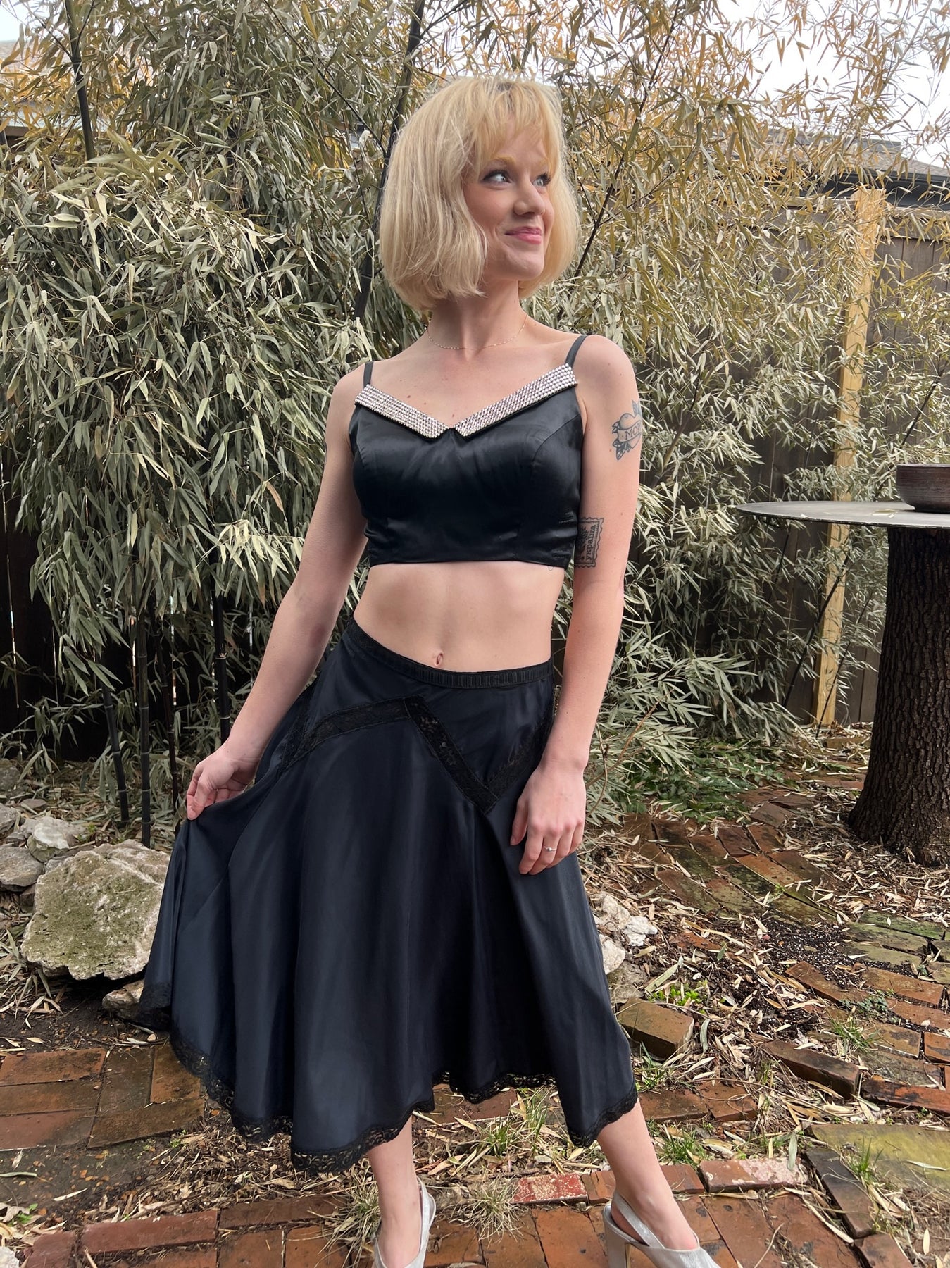 40s Black Rayon Half Slip Skirt The Hip Zipper Nashville 40s Black Rayon Half Slip Skirt The Hip Zipper Nashville