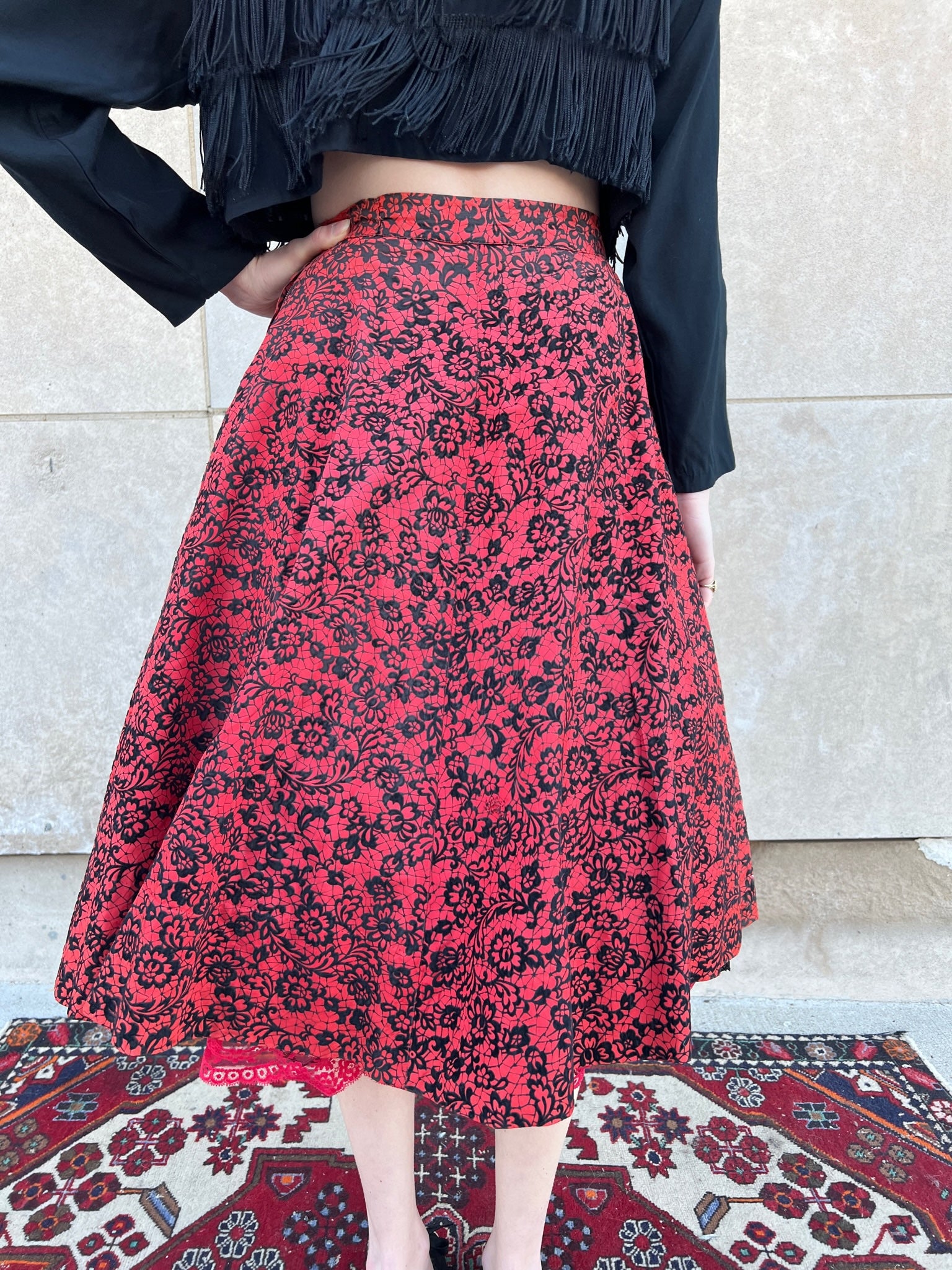 Tea Length Floral Skirt