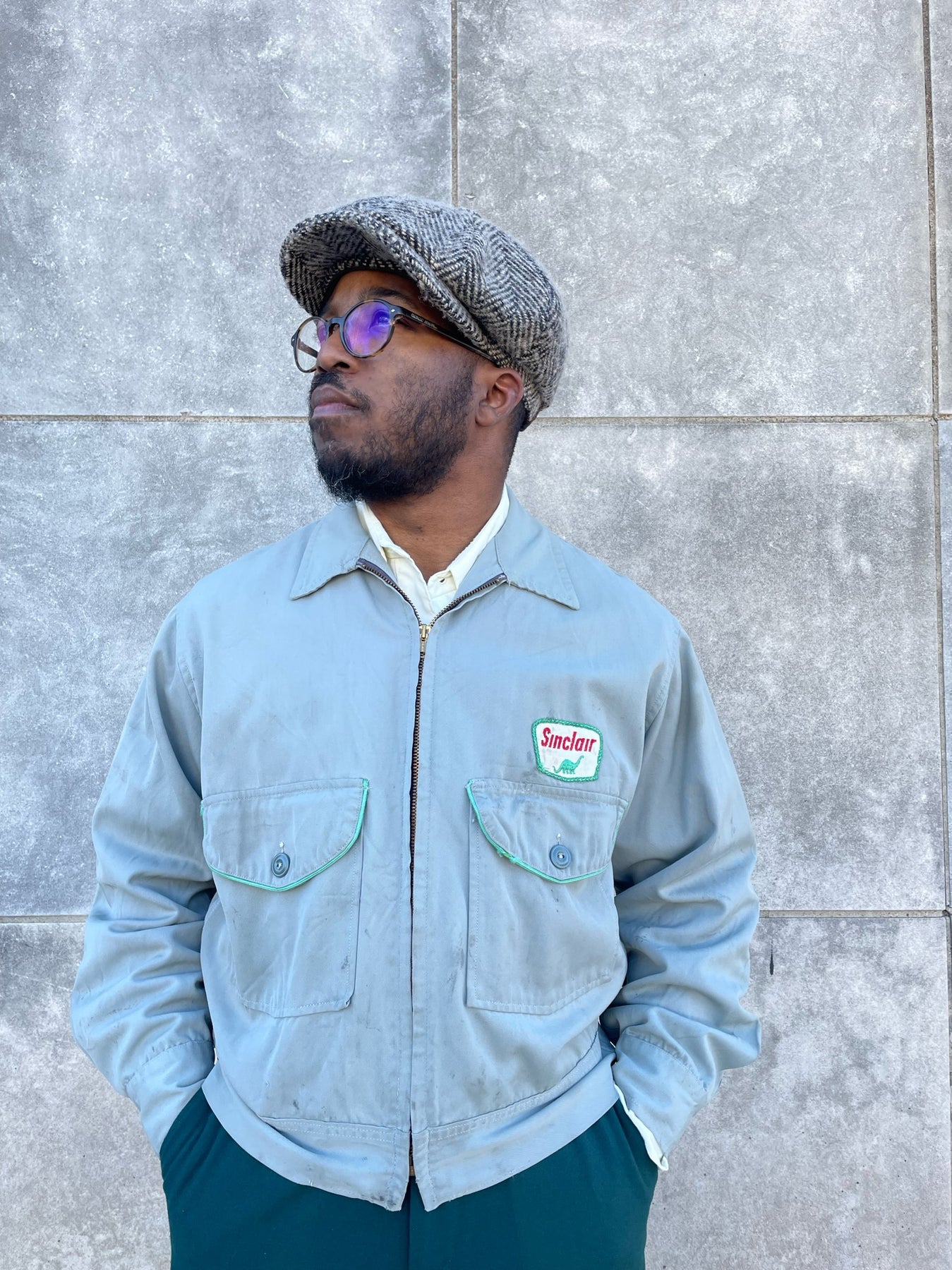 50s Green Cotton Vintage Sinclair Uniform Jacket, Unitog