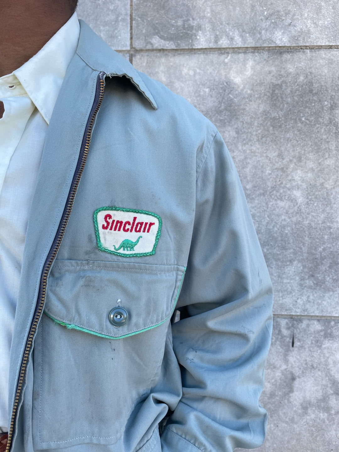 50s Green Cotton Vintage Sinclair Uniform Jacket, Unitog