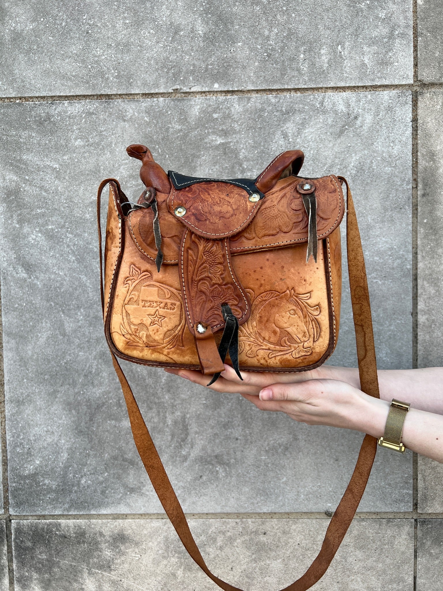 Vtg Saddle Purse Hand Tooled Leather Shoulder Bag Unique Western Cowgirl |  eBay