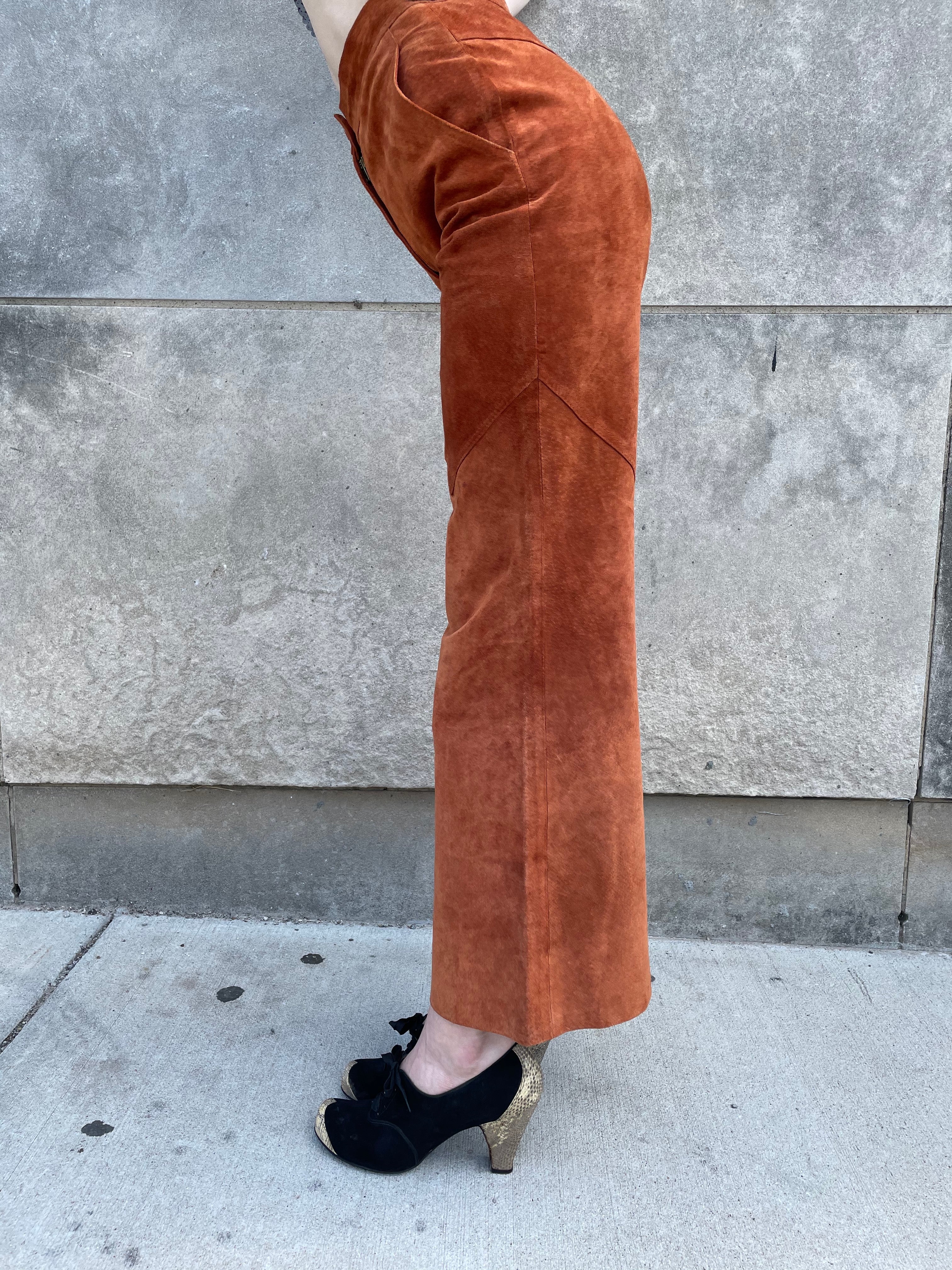 70s Rust Suede Bell Bottom Pants, Allie Flynn – The Hip Zipper