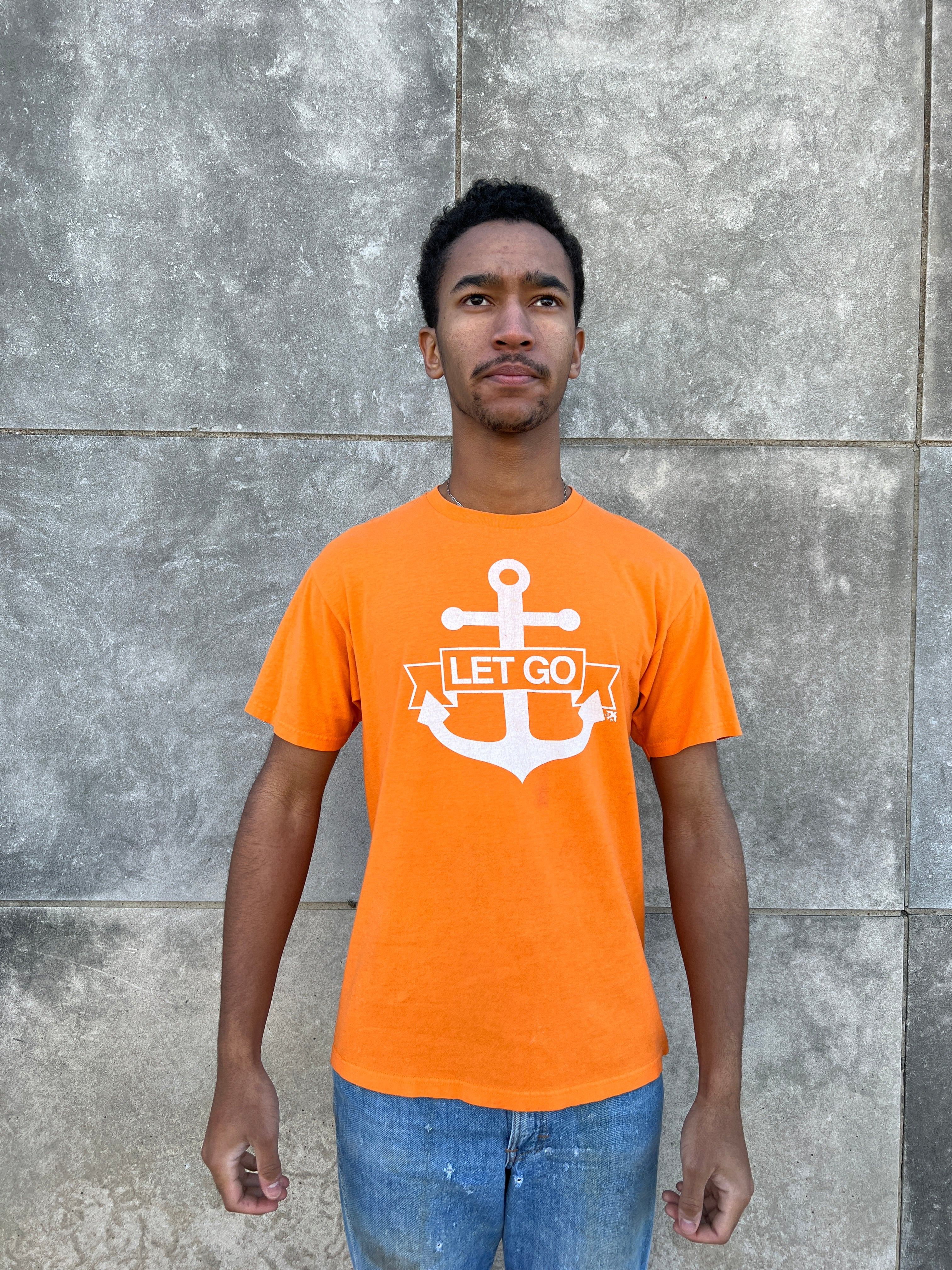 90s Vintage Orange T-shirt, 'Let Go' Anchor Graphic – The Hip