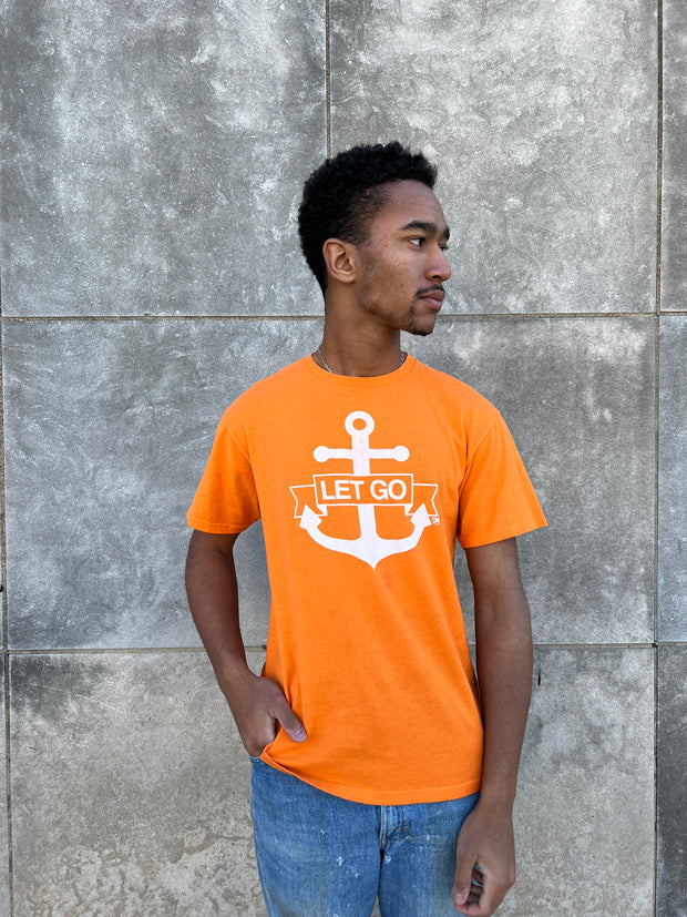 90s Vintage Orange T-shirt, 'Let Go' Anchor Graphic – The Hip