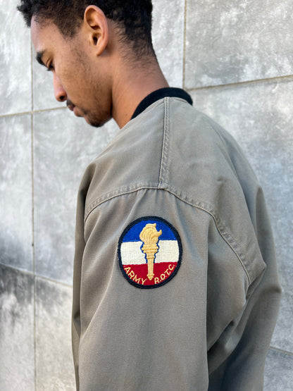 Close-up of the round ROTC patch on the sleeve