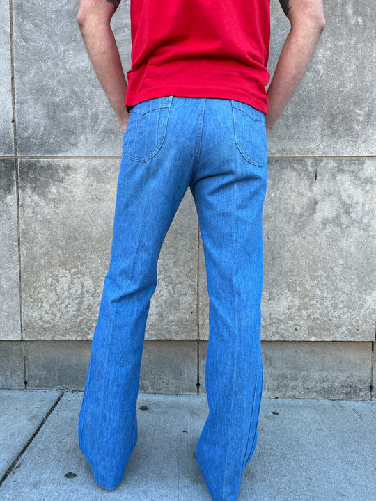 70s Vintage Denim Bell Bottom Jeans, Levi's San Francisco
