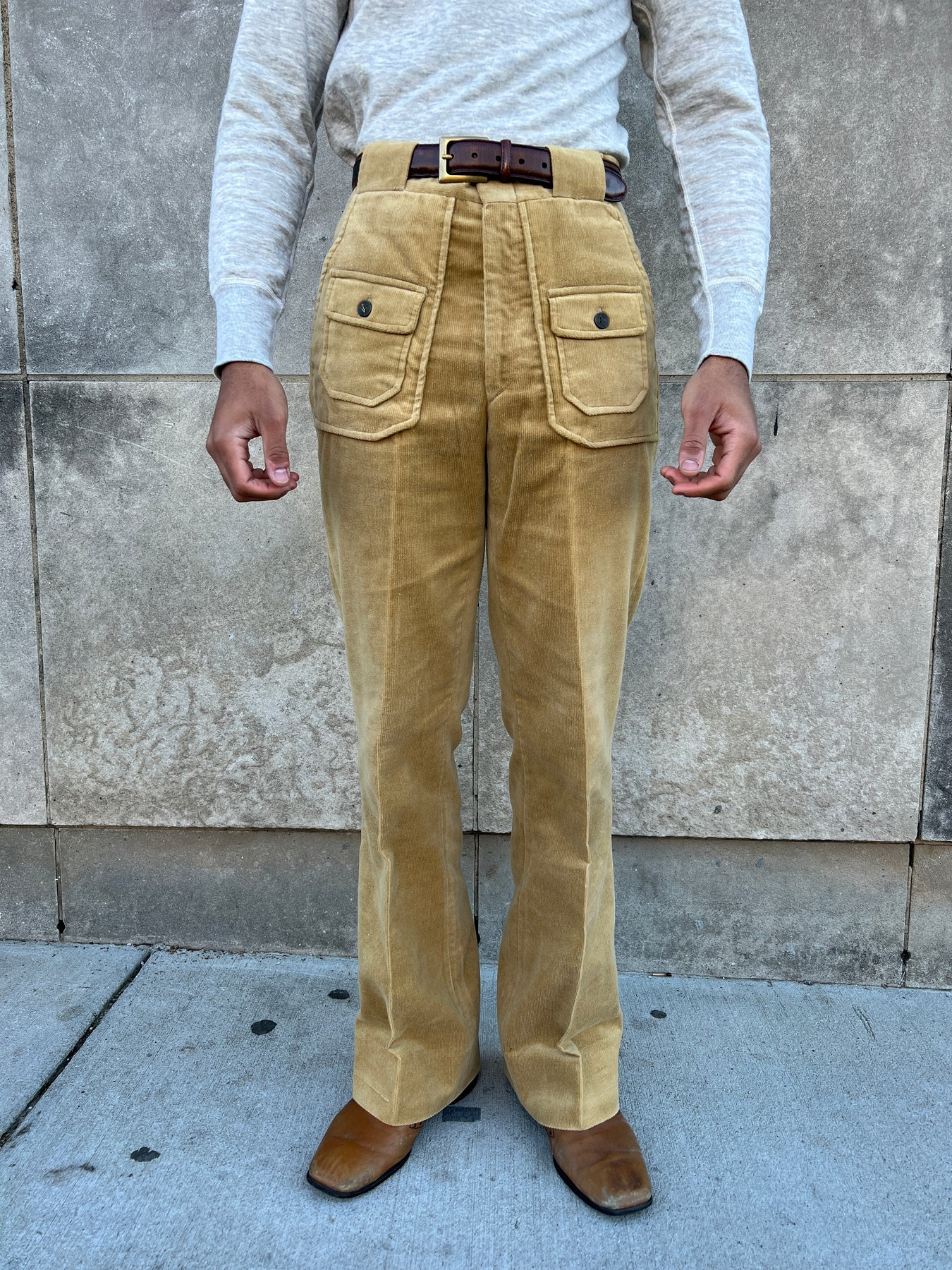 70s Brown Flared Trousers | Costumes - PartyWorld