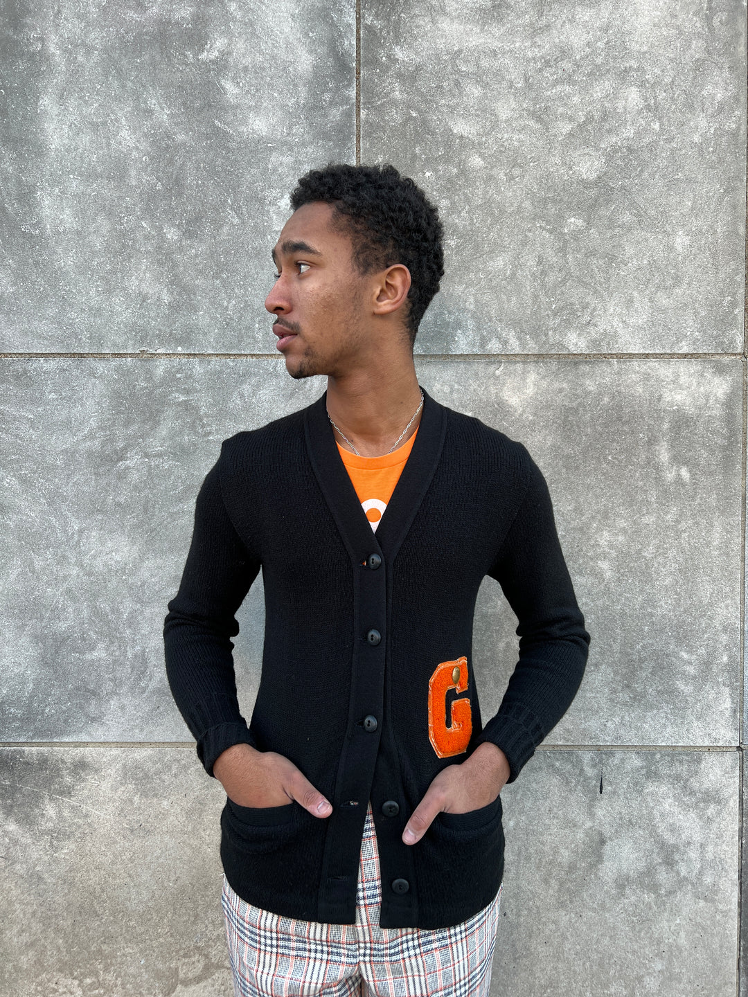 50s Vintage Black Academic Letter Sweater, Bristol Products