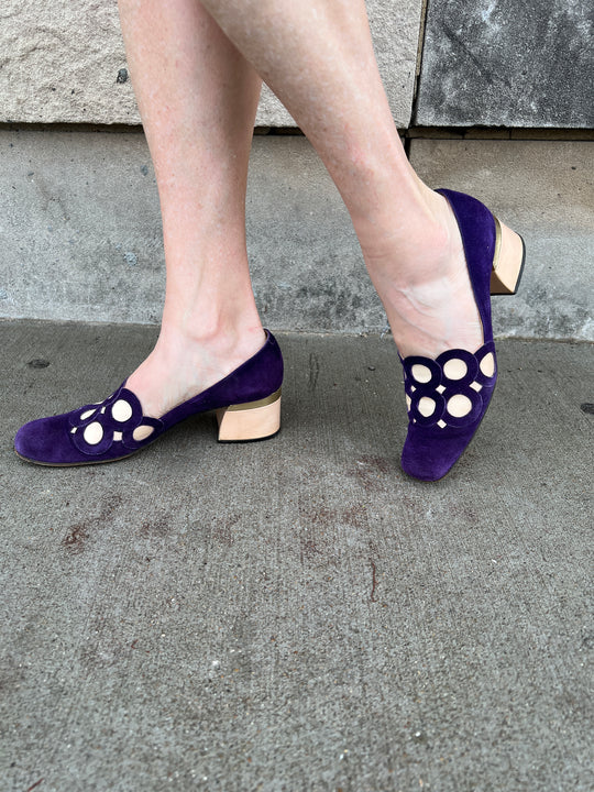 60s Purple, Pink Suede Shoes