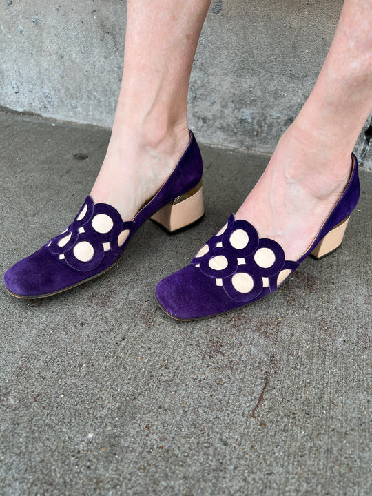 60s Purple, Pink Suede Shoes