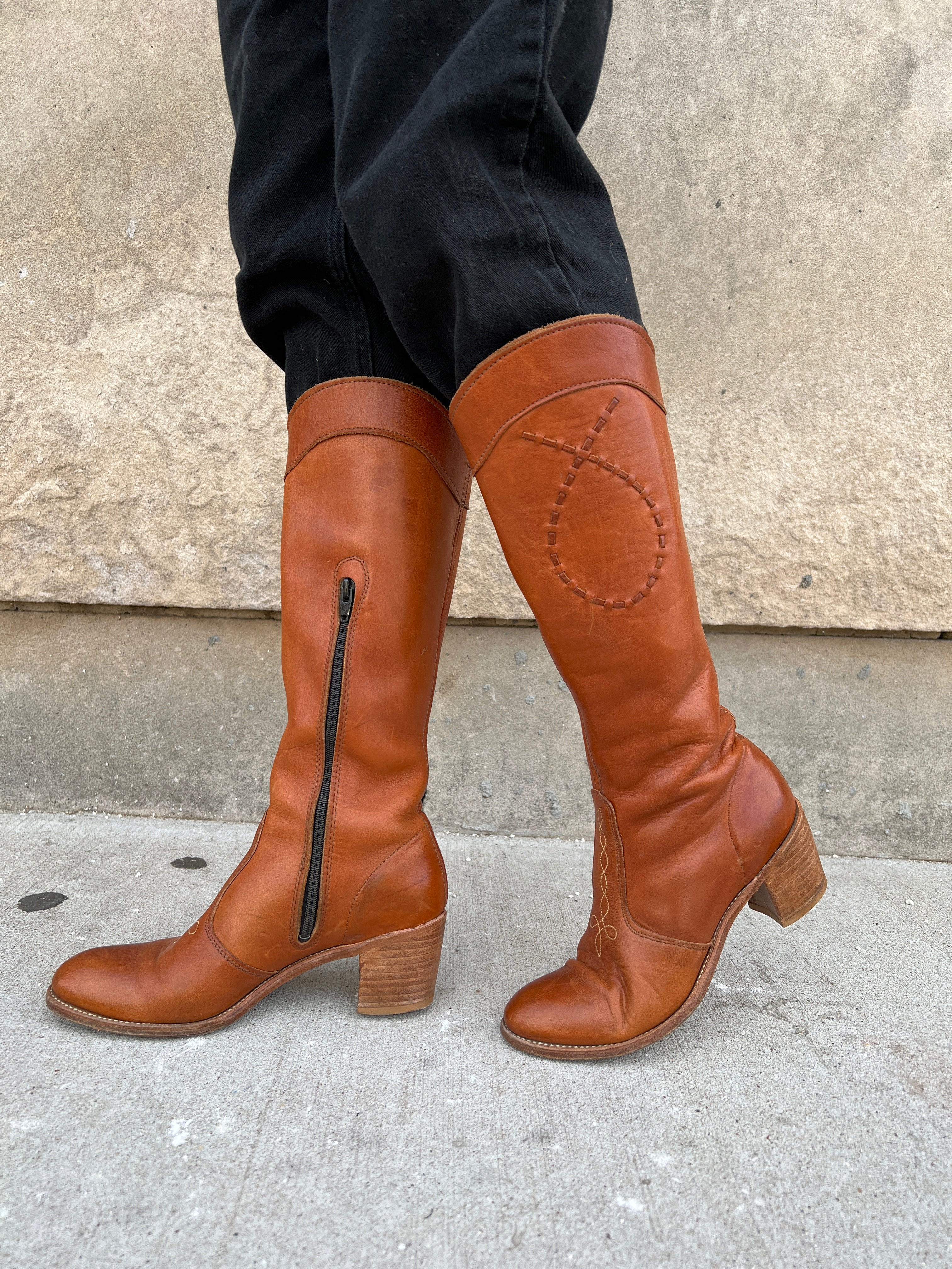 Vintage knee outlet high boots