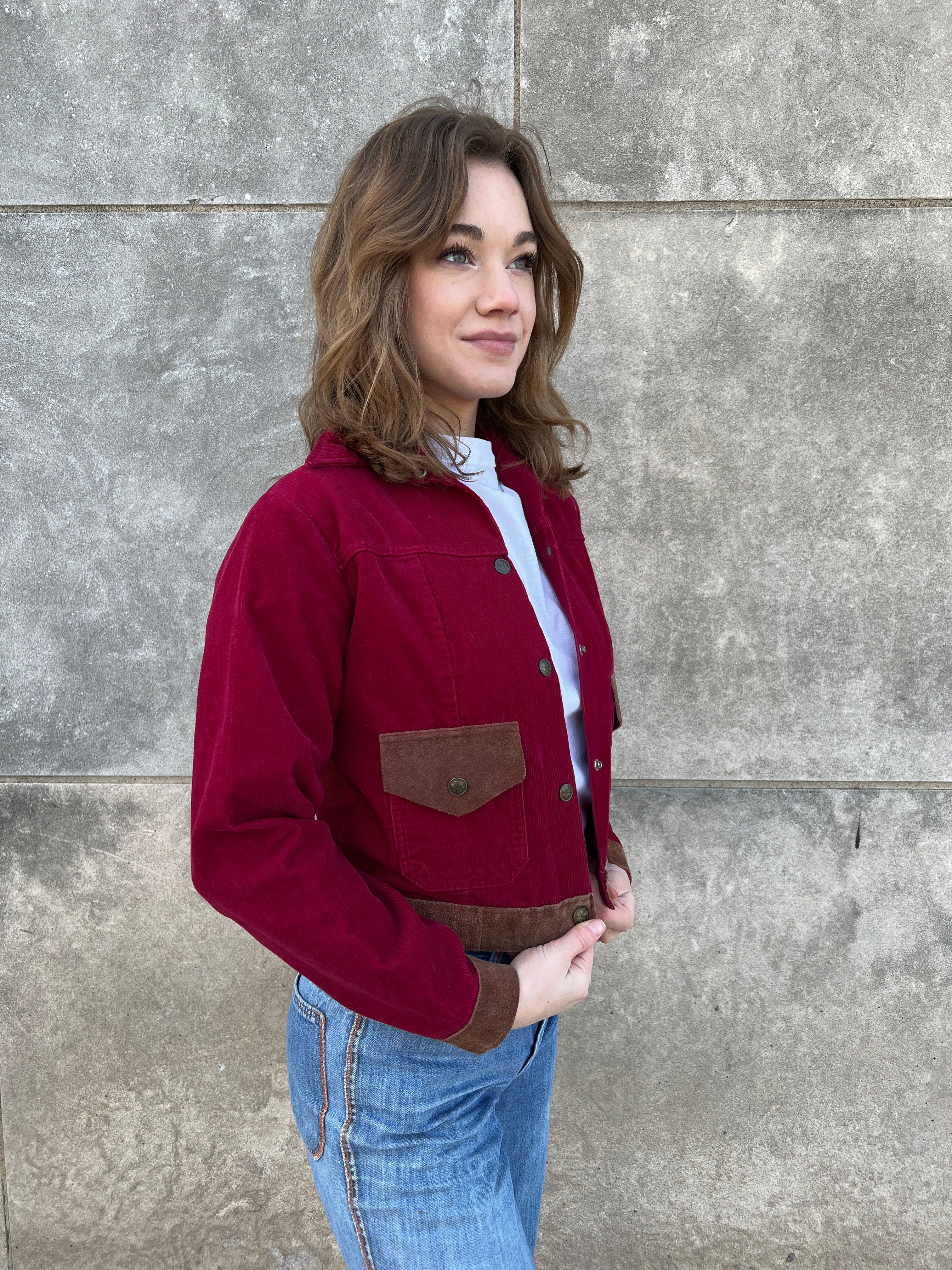 Burgundy hot sale corduroy jacket