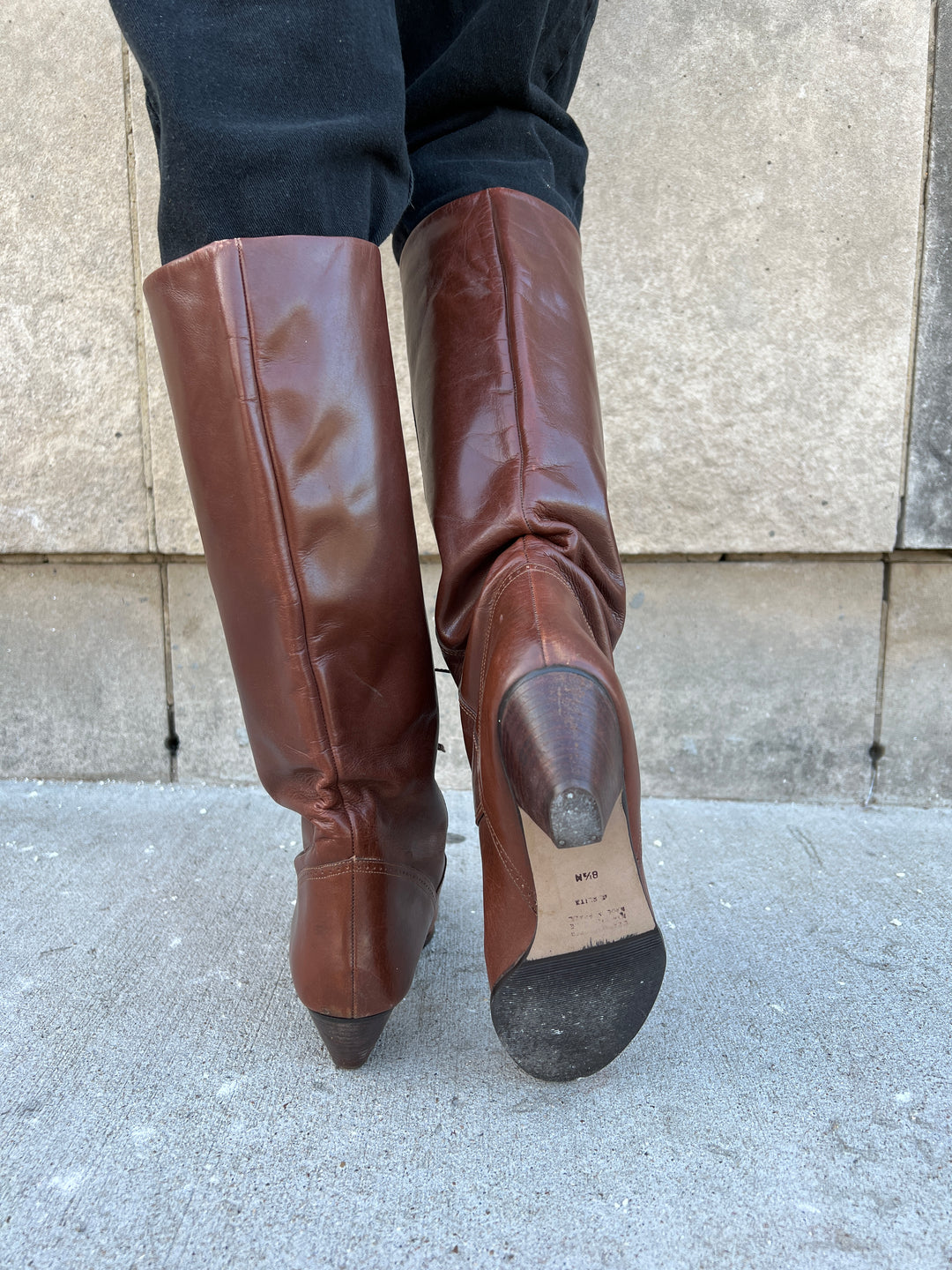80s Brown Leather Boots, Gloria Vanderbilt