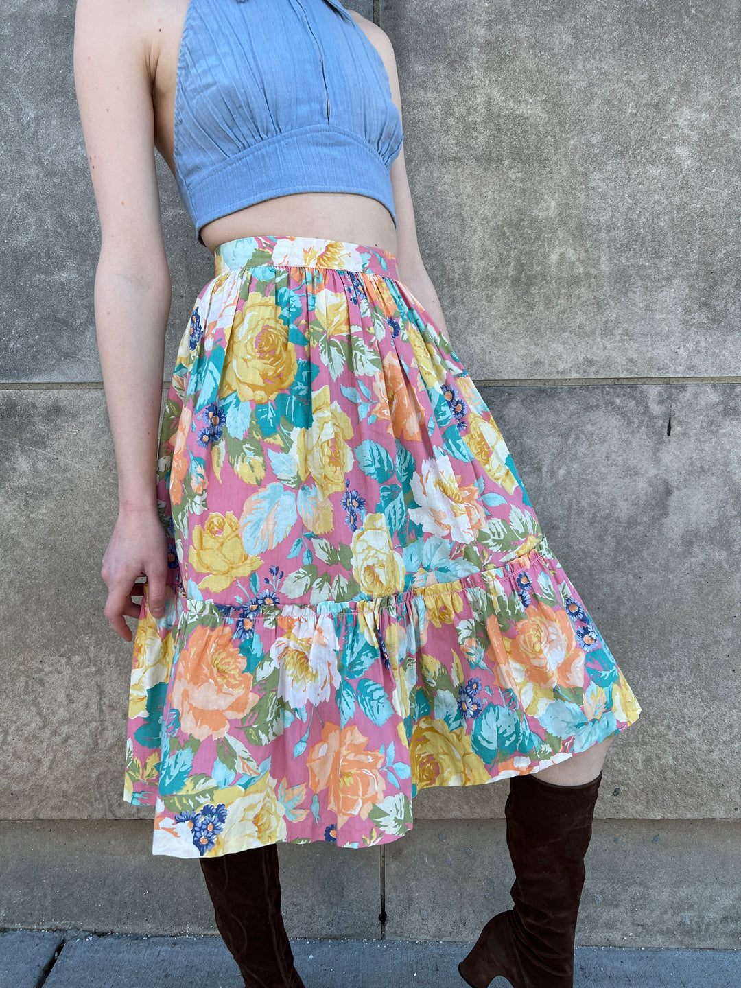 70s Floral Skirt, Sportset