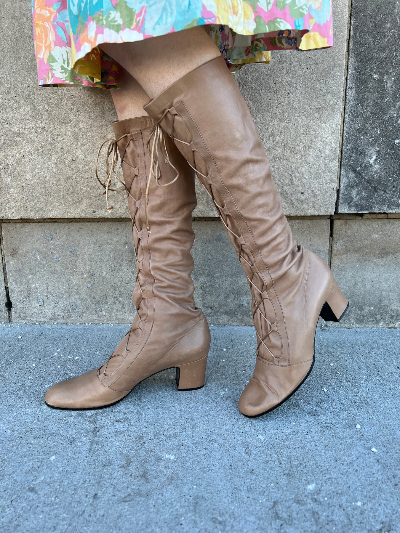 Tan high leg boots Clearance