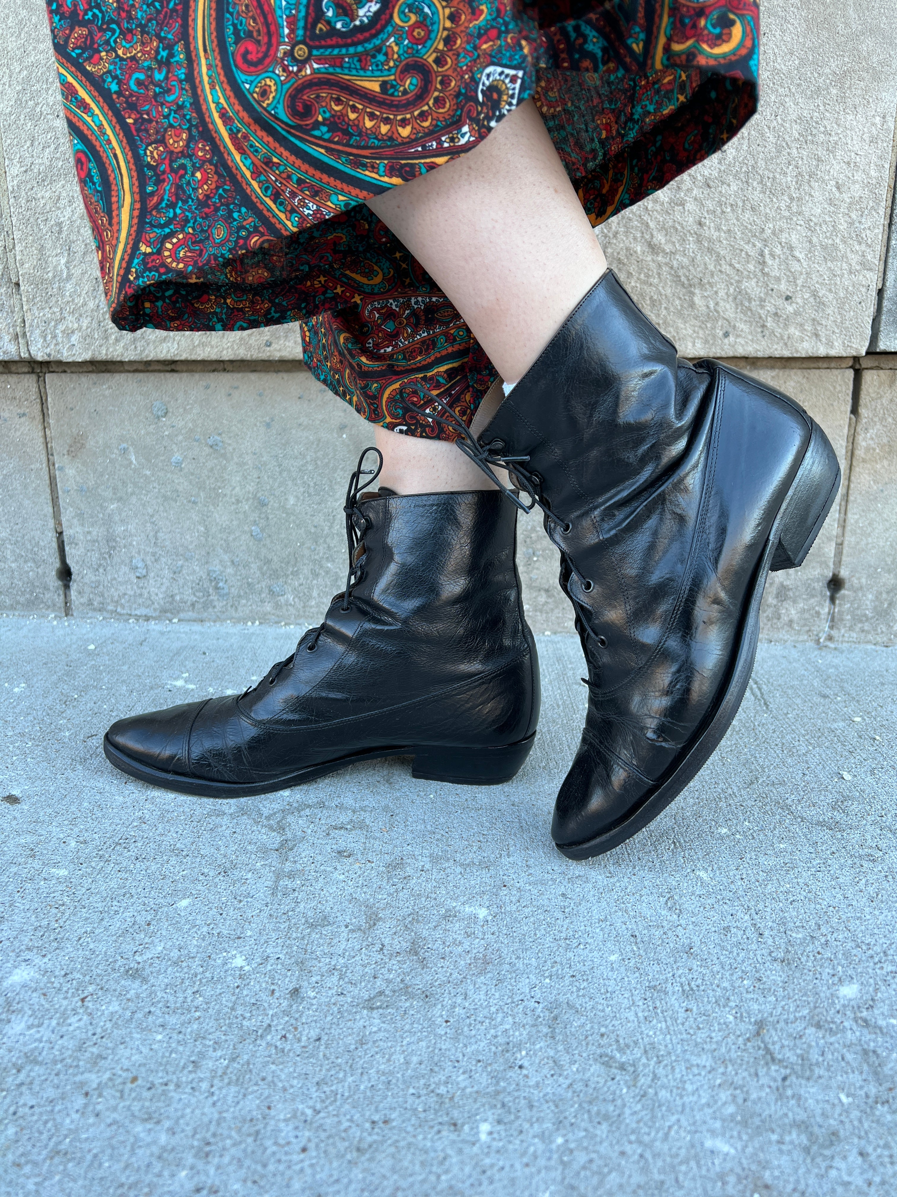 Black lace up outlet ankle booties