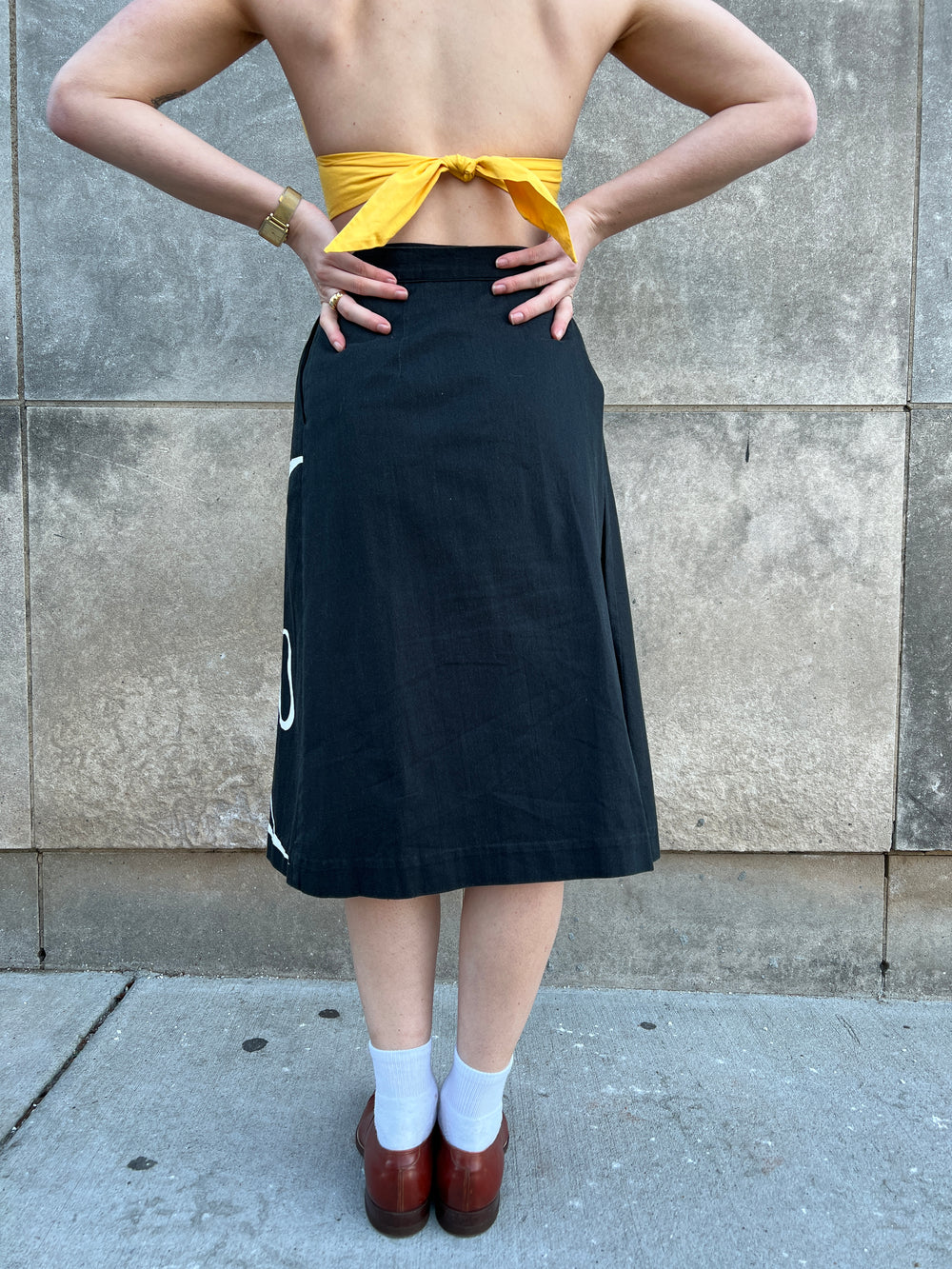 70s Blk Wrap Skirt, Tropical Fish, Malia