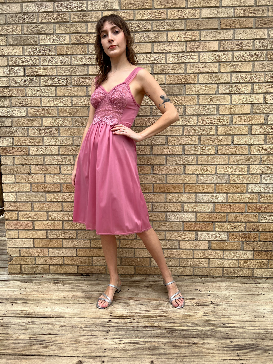 pink 60s dress 60s Pink Nylon Peignoir Robe Set, Adonna by Penneys
