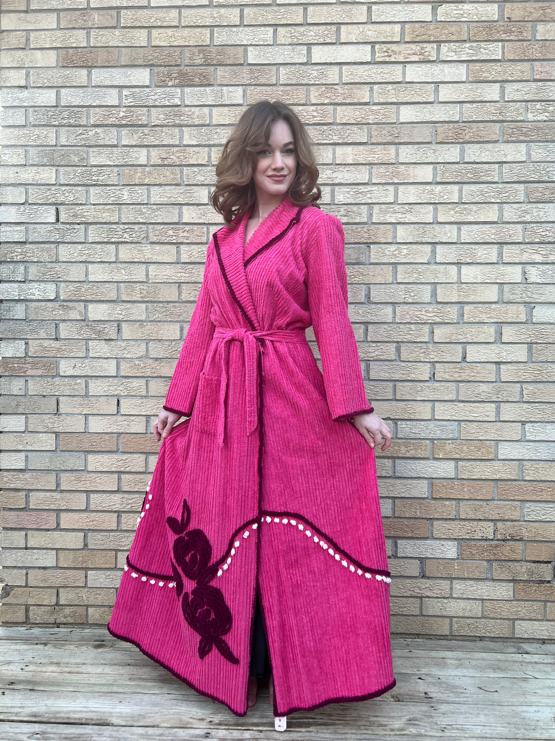 50s Pink Chenille Robe