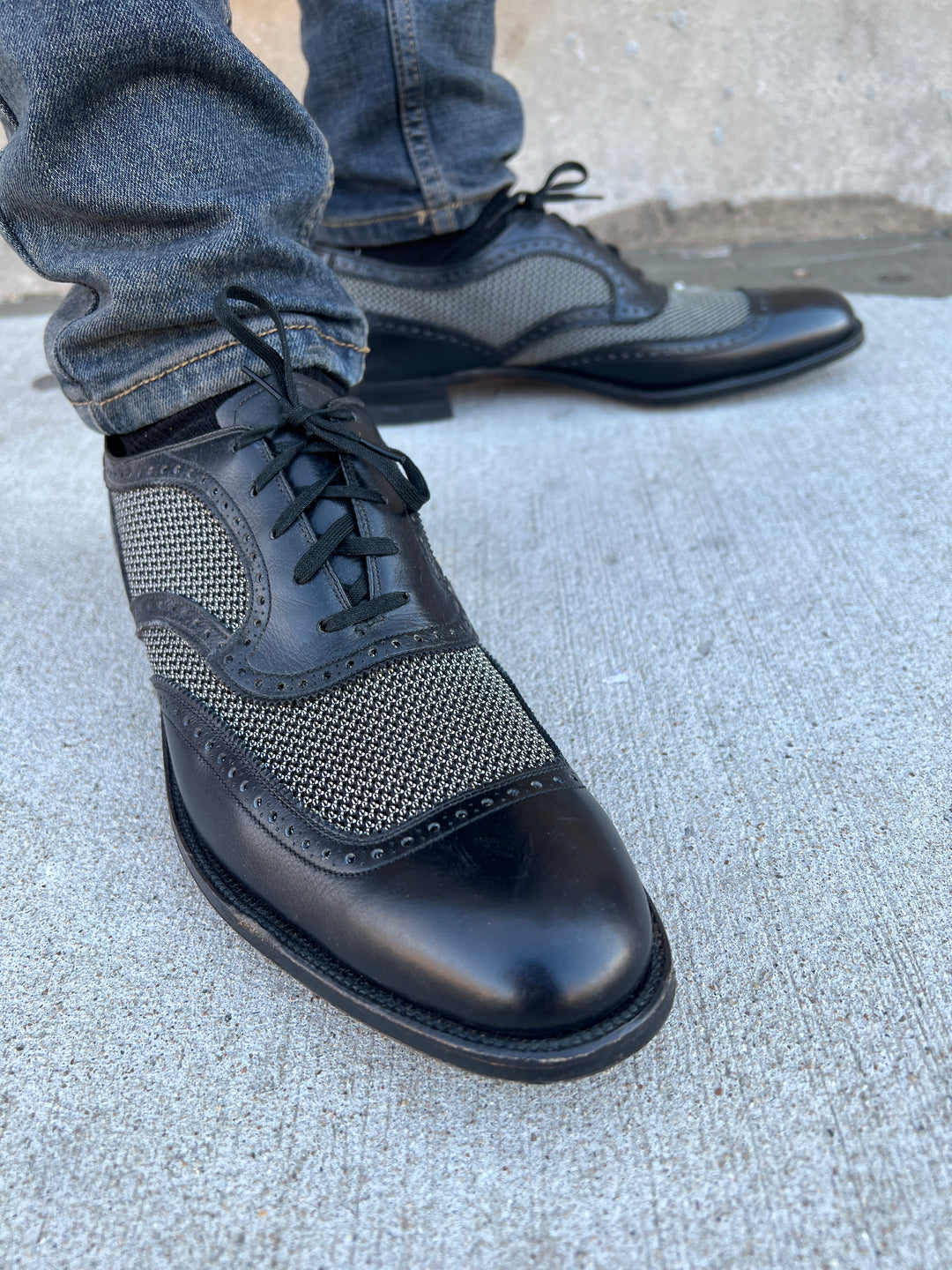 Mens 50s Vintage Black Mesh Wingtip Dress Shoes, Freeman NOS – The Hip Zipper Nashville