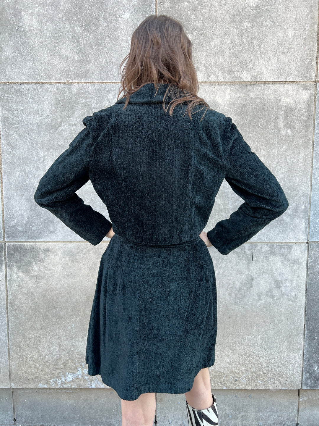 60s Black Jacket Skirt Set