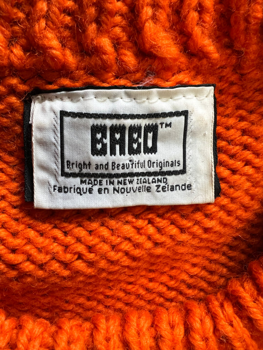 70s Vintage Orange Wool Denver Broncos Novelty Sweater, Babo