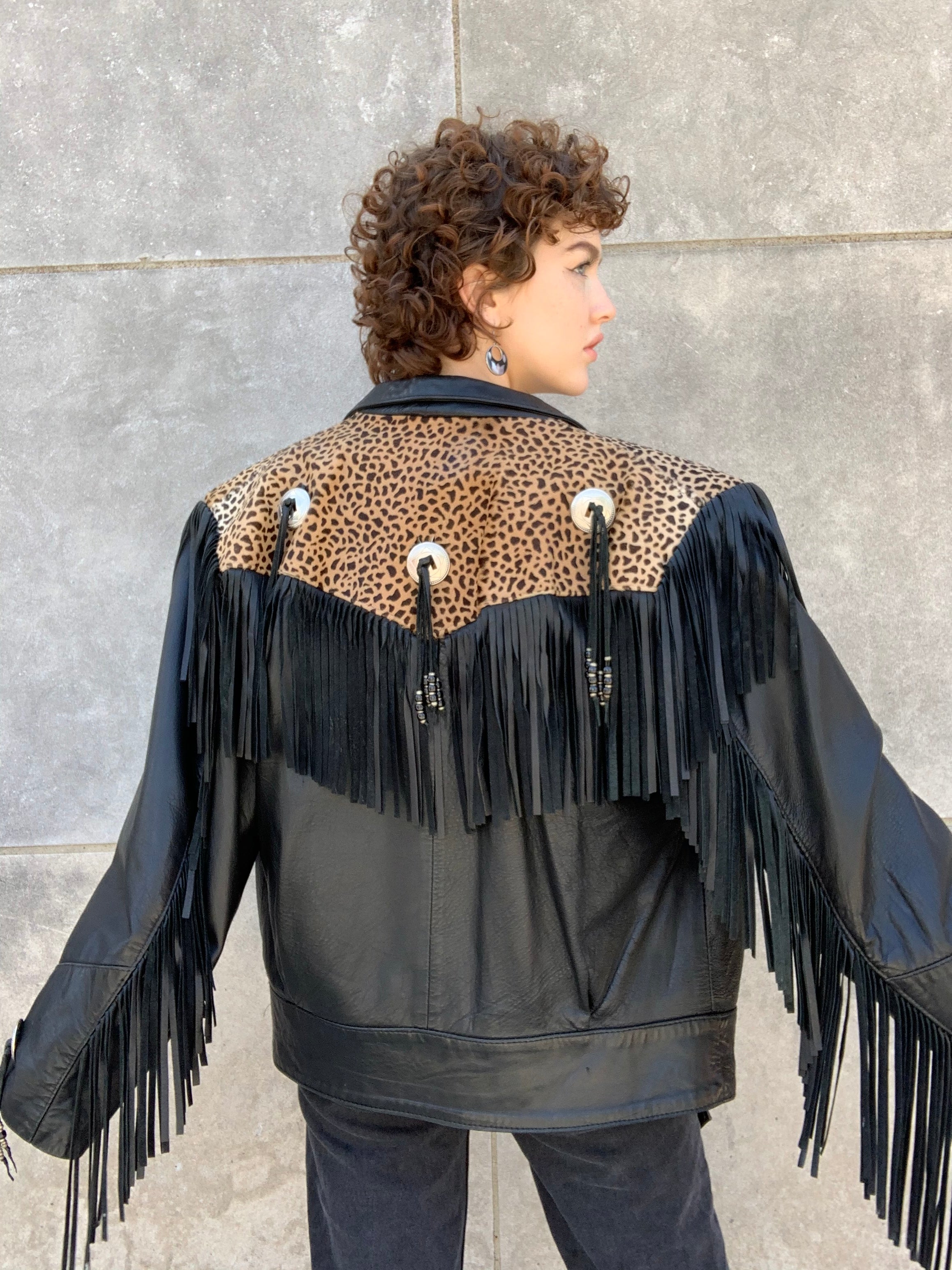 Western jacket outlet with fringe