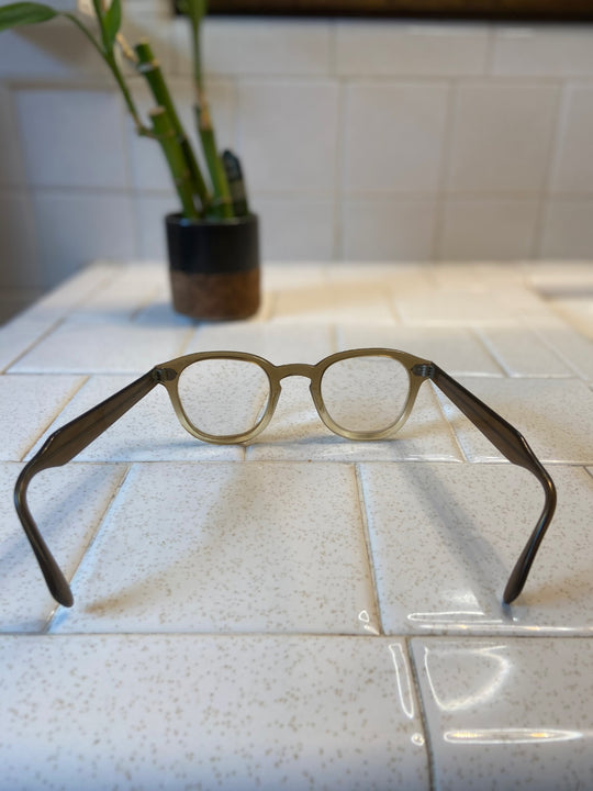 1950s Vintage Tan & Clear Vintage Eyeglasses