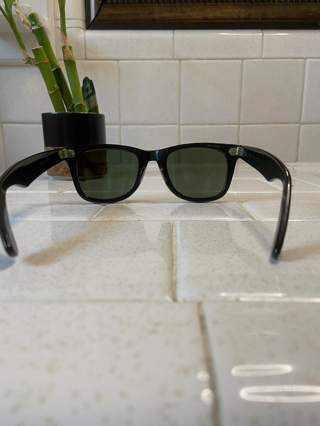 Black & Ivory Vintage Wayfarer Sunglasses, Ray Ban