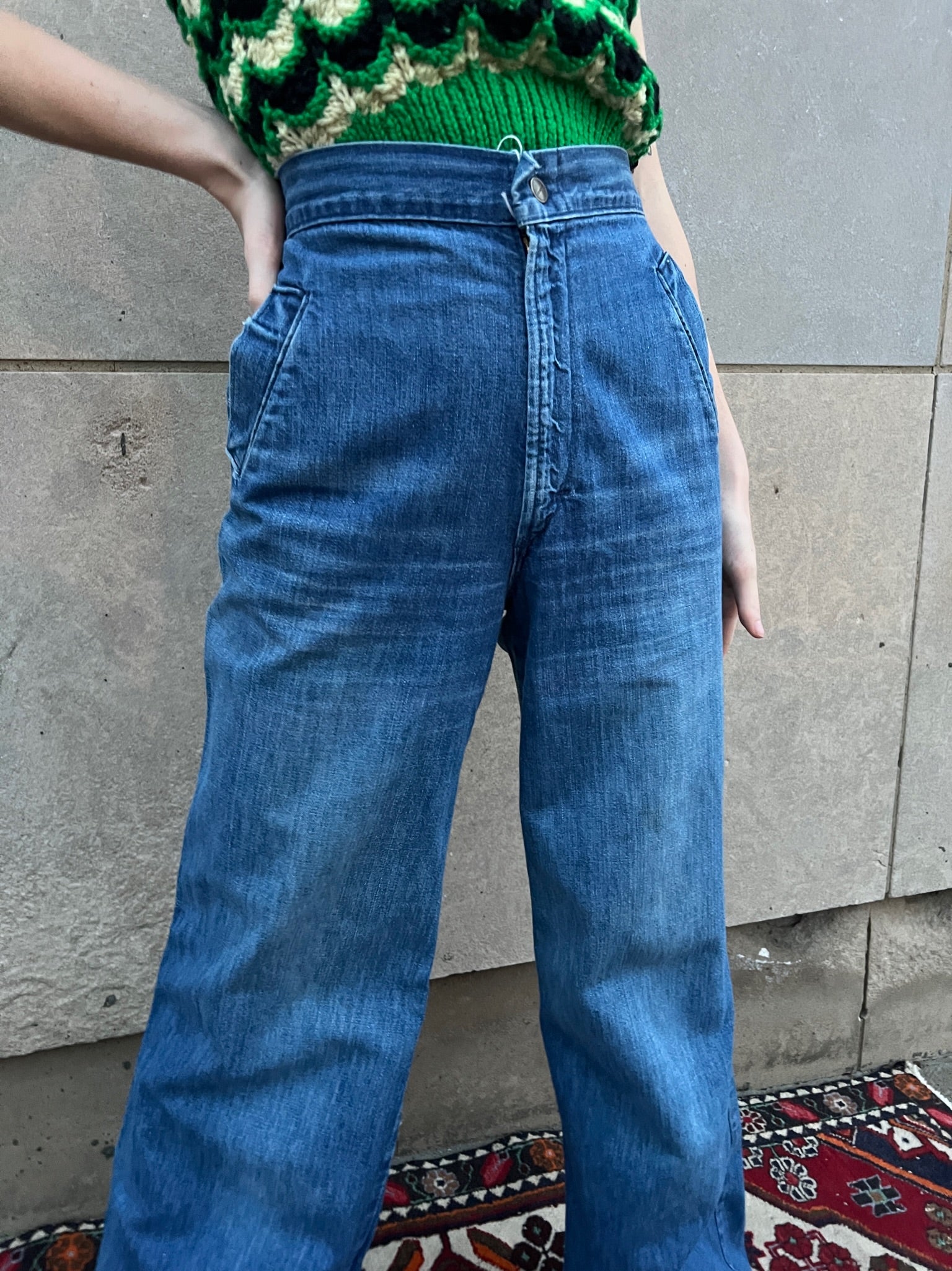 70s Vintage Wide Leg Bell Bottom Denim Jeans, h.i.s. – The Hip