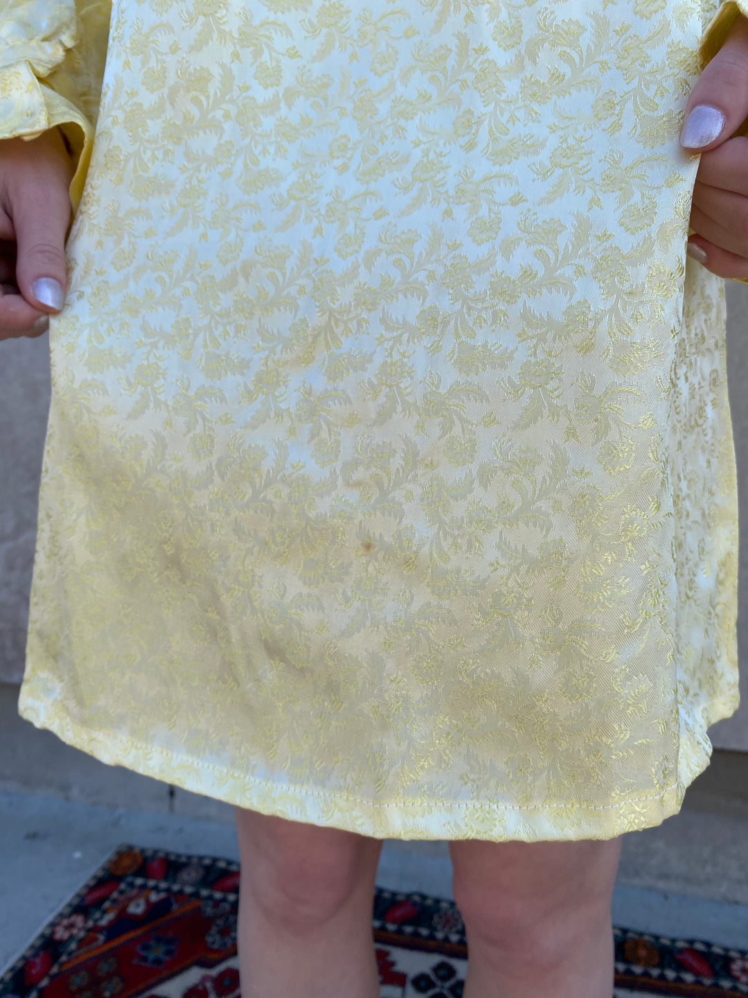 60s Yellow Brocade Mini Dress