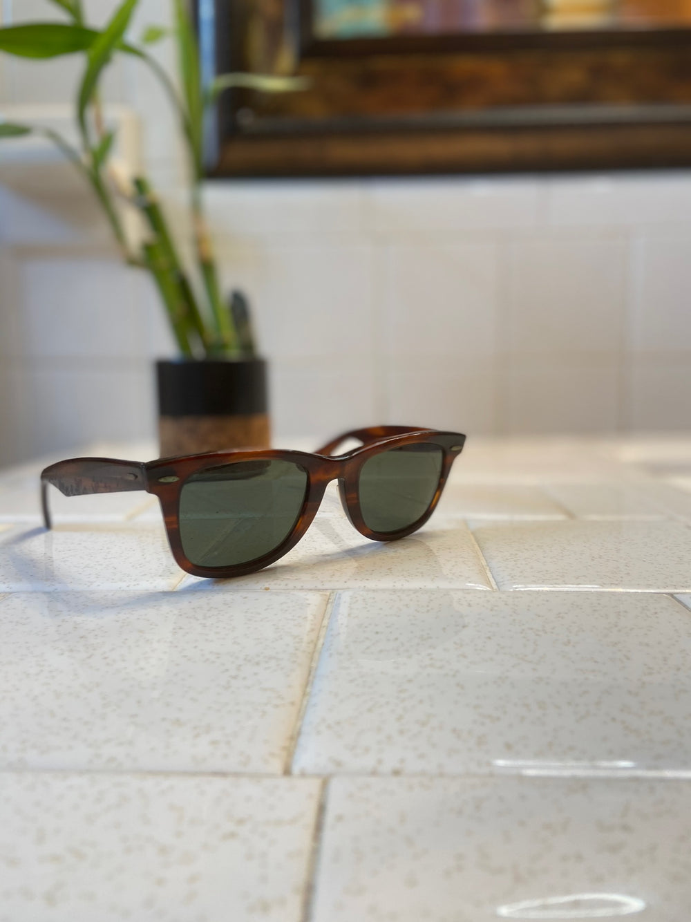 Brown Tortoise Vintage Wayfarer Sunglasses, Ray Ban